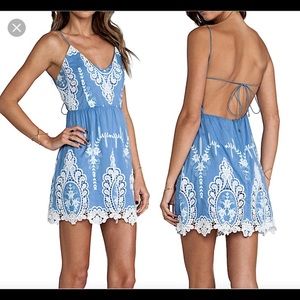 Dolce Vita blue crochet embroidered dress